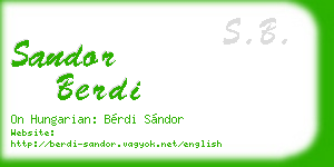 sandor berdi business card